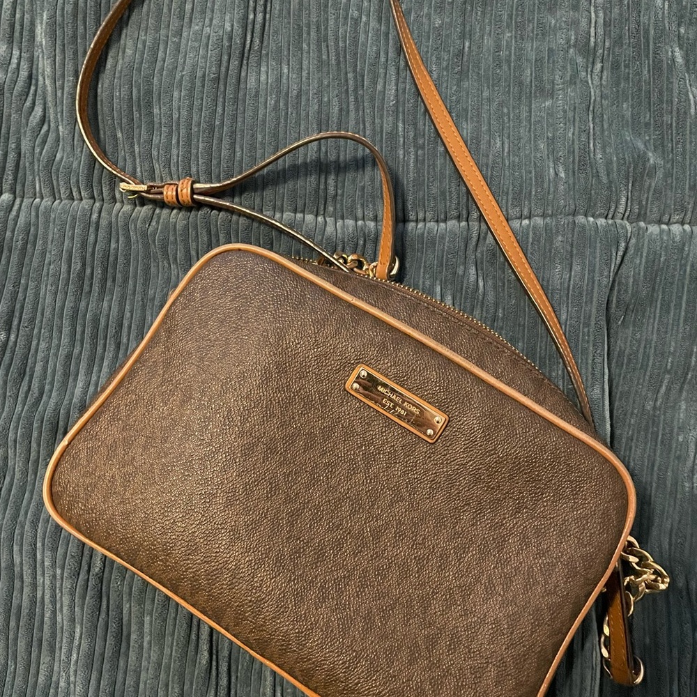 Michael Kors Brown Leather Crossbody Bag